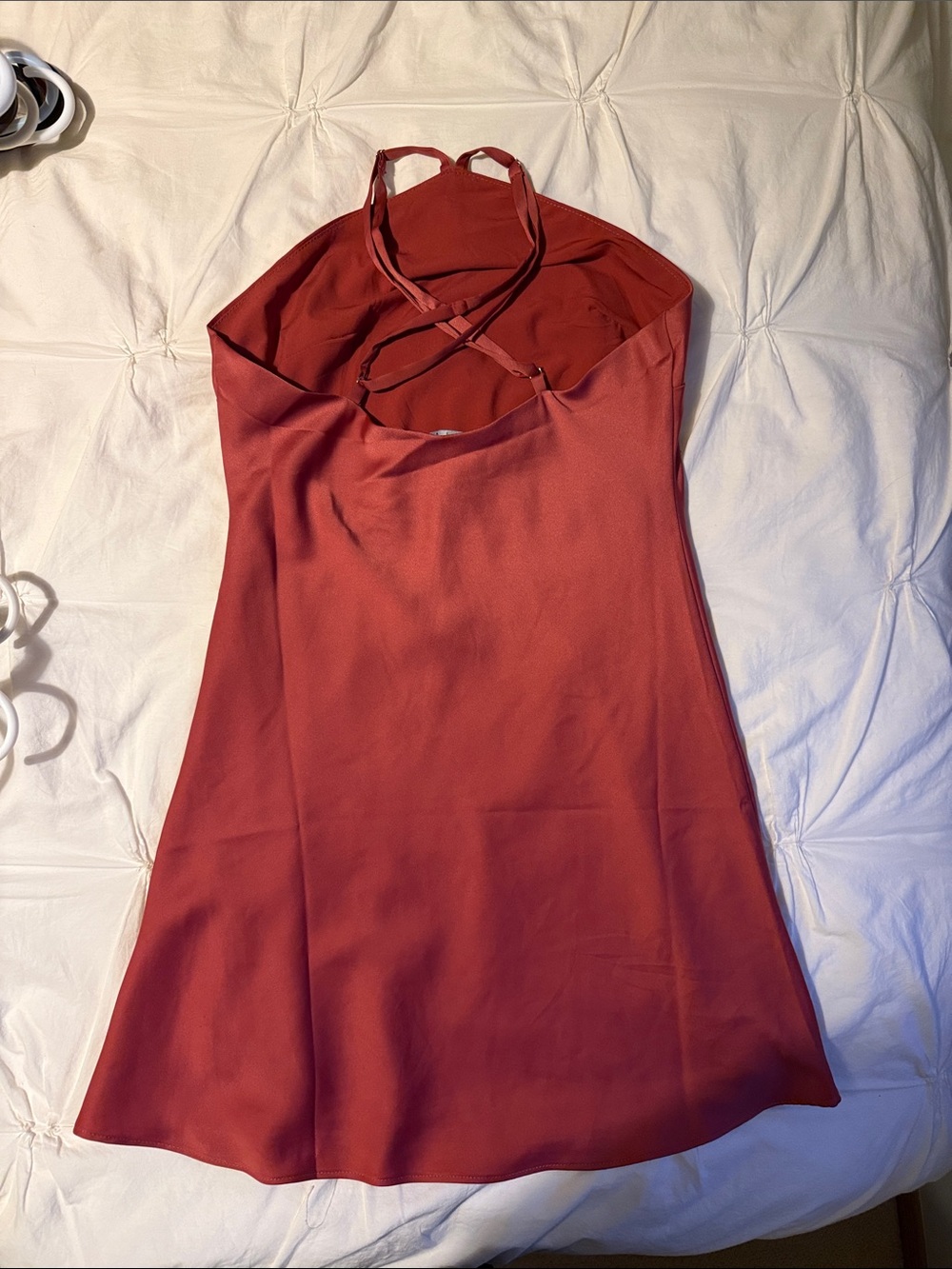 Lulu's Rust Red Halter Mini Dress - Picture 3 of 3